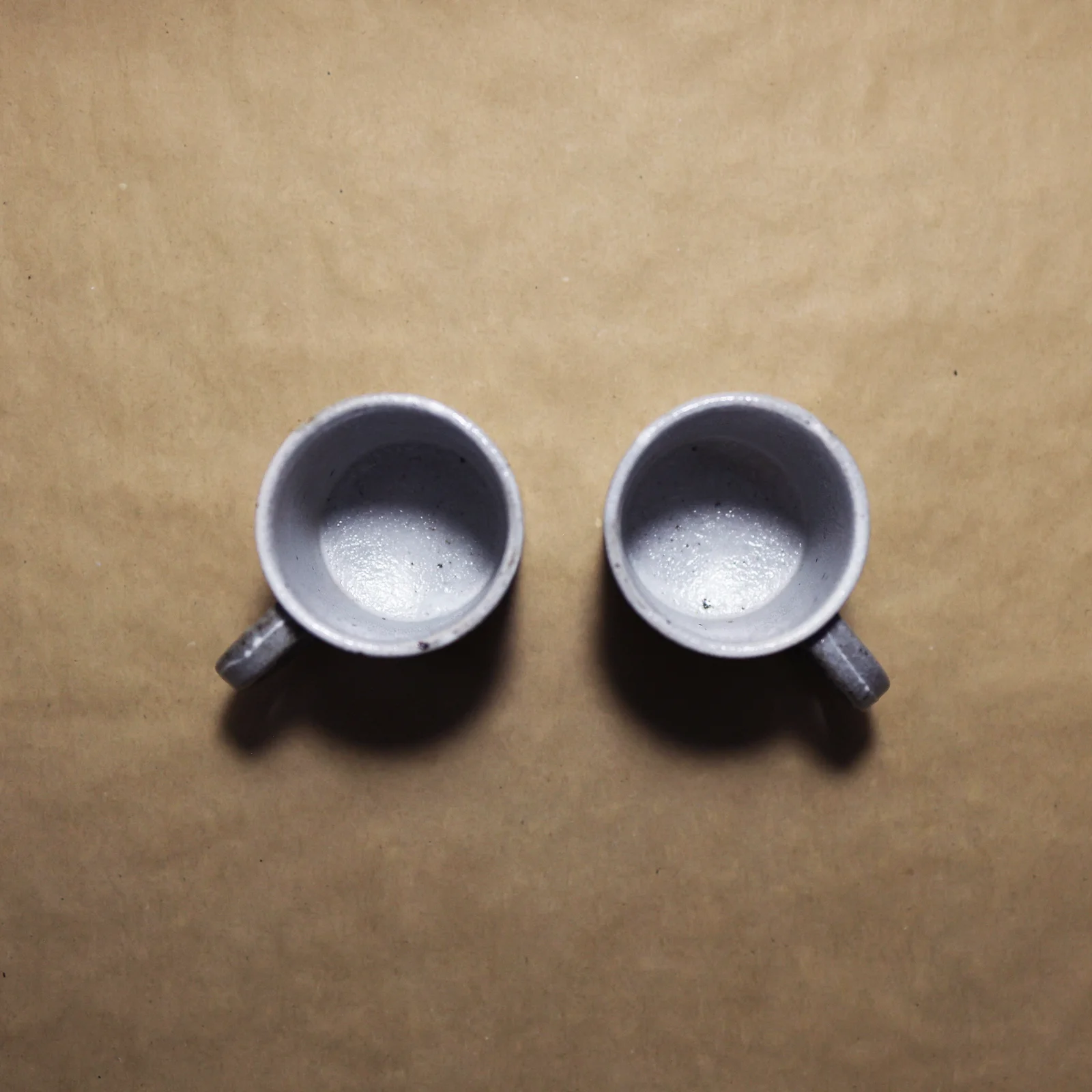 日本关口典孝 手工浅灰色把手茶杯咖啡杯（二件套）